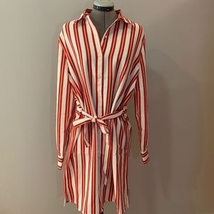 NWT Juicy Couture Black Label Stripe ShirtDress, L
